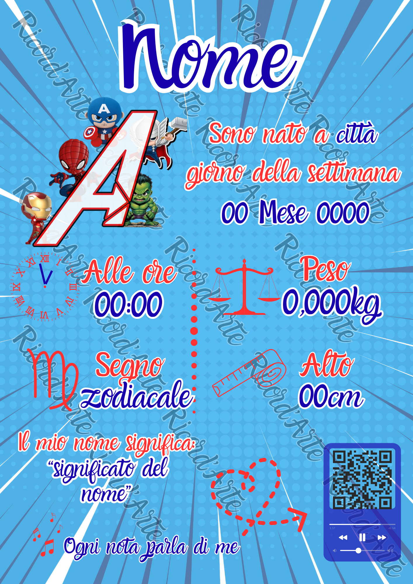 Ricord’Arte BirthFrame - Digital (formato A4)