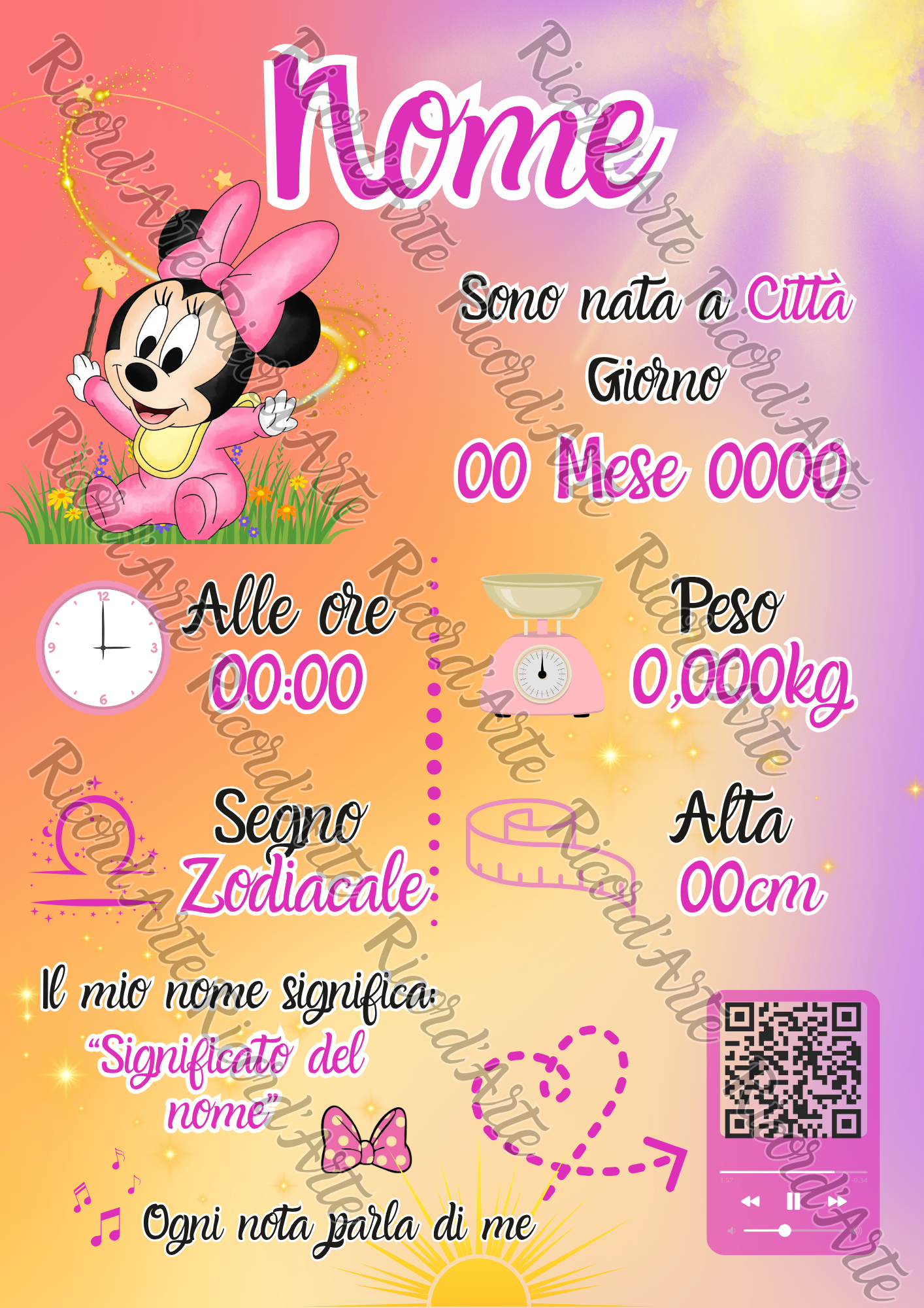 Ricord’Arte BirthFrame - Digital (formato A4)