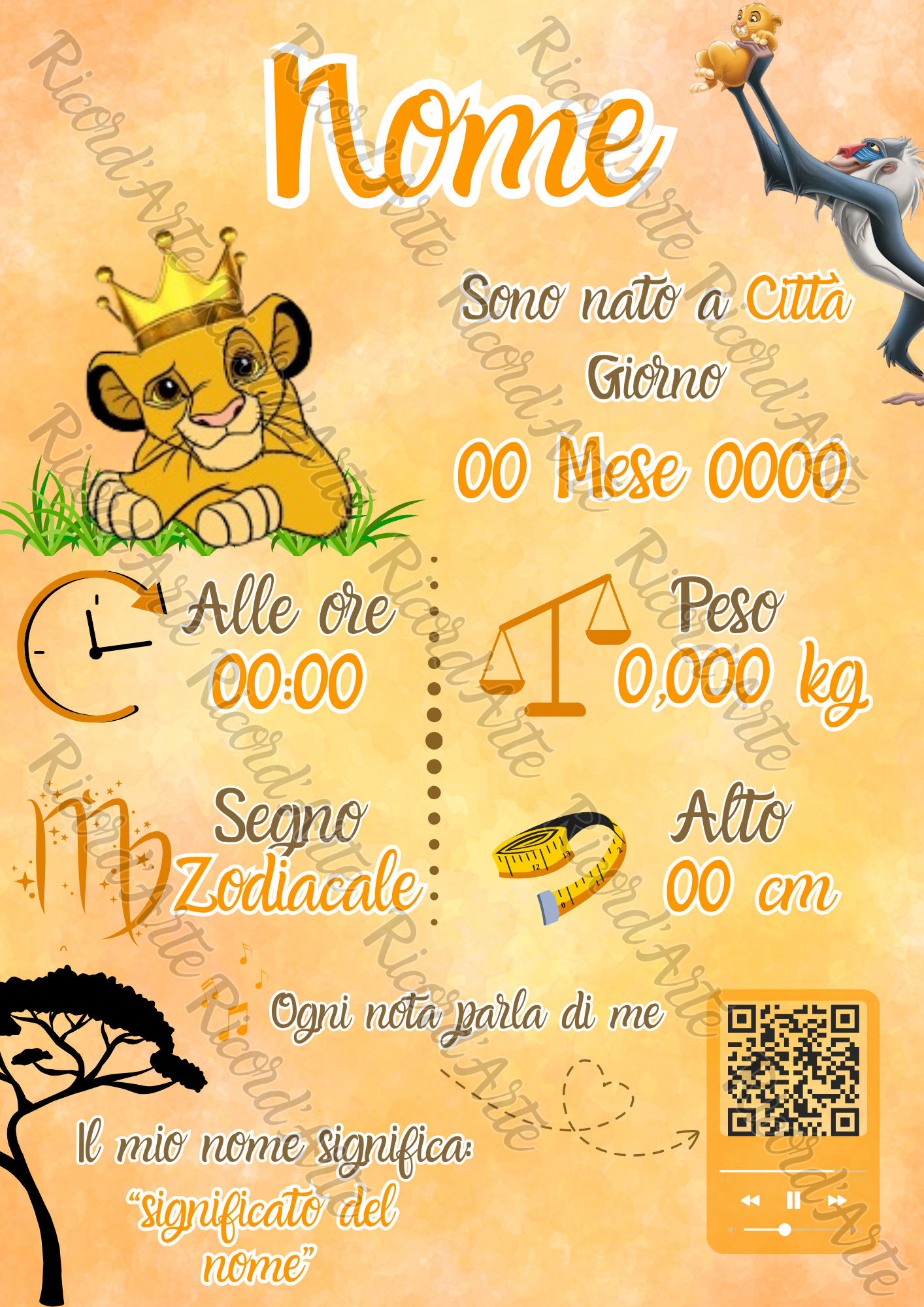 Ricord’Arte BirthFrame - Digital (formato A4)