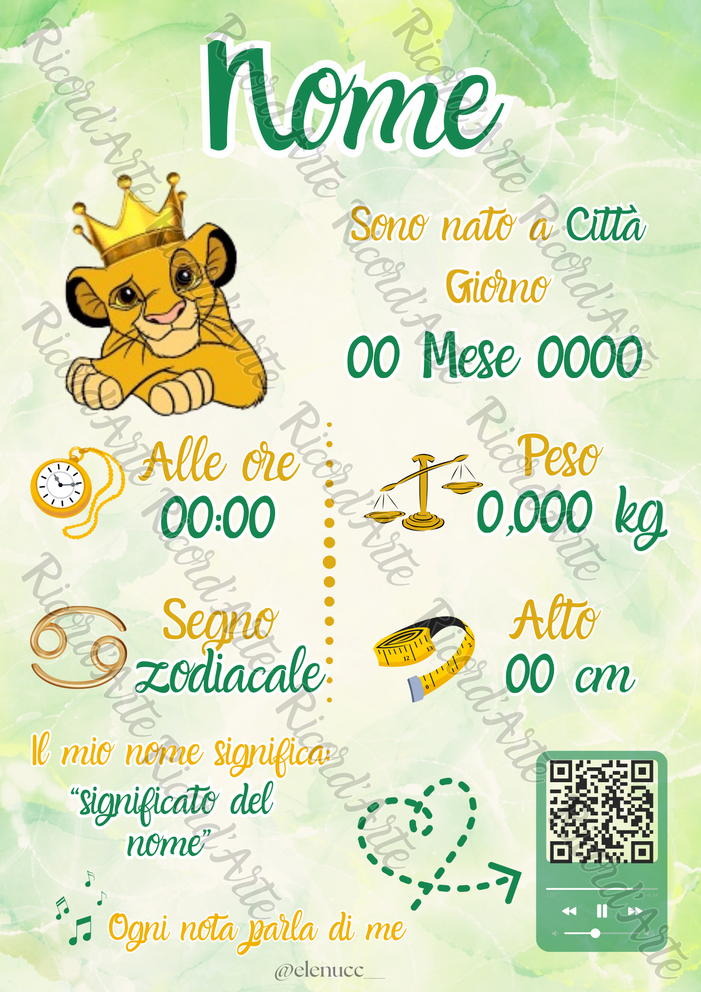 Ricord’Arte BirthFrame - Digital (formato A4)