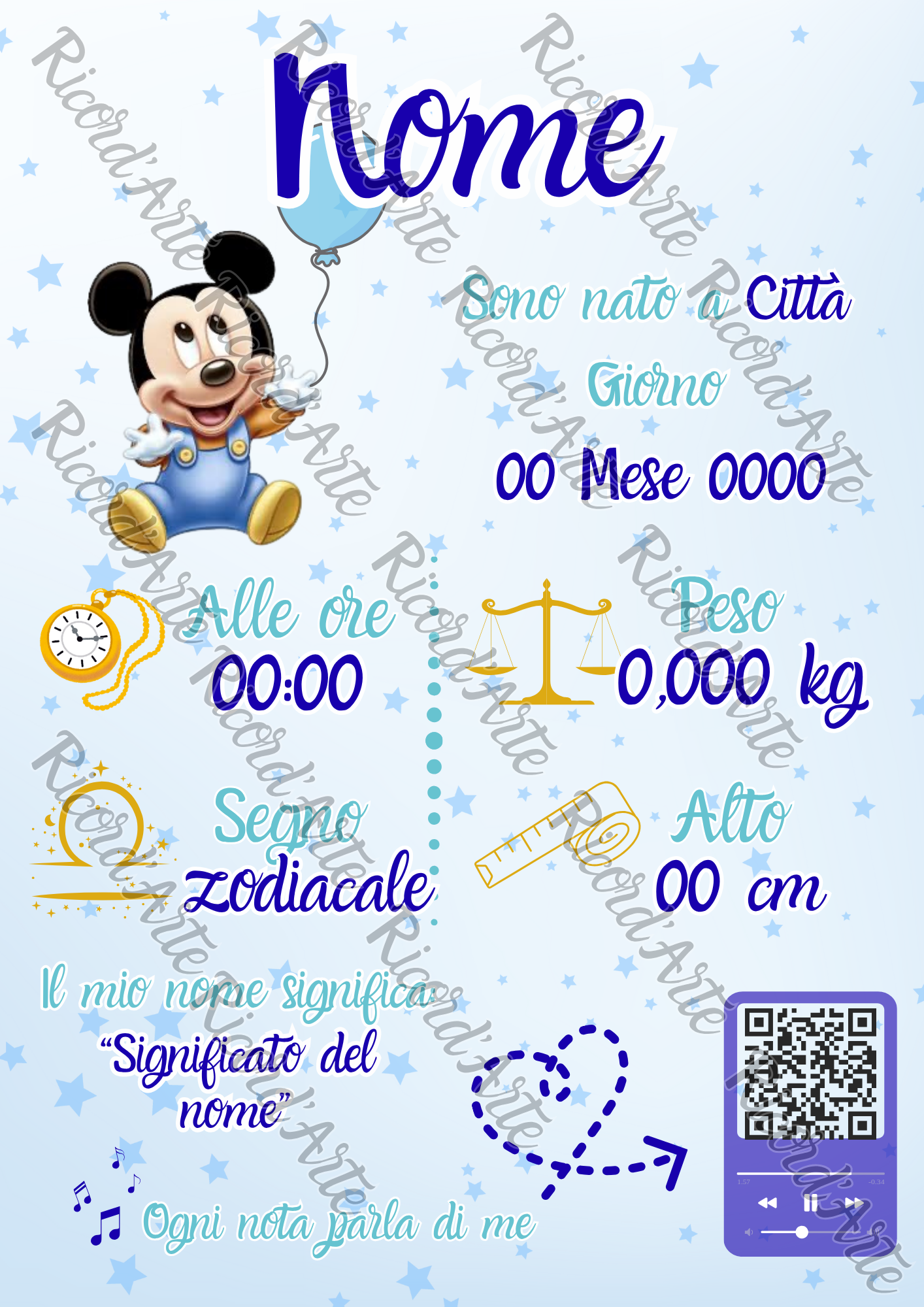 Ricord’Arte BirthFrame - Digital (formato A4)